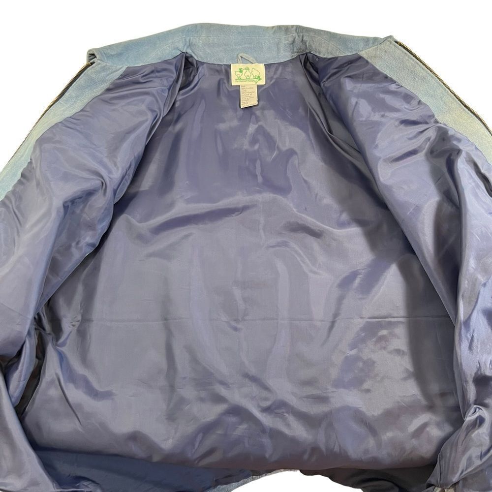 Quacker Factory blue suede Whipstitched Sunflower patchwork jacket - Picture 5 of 14